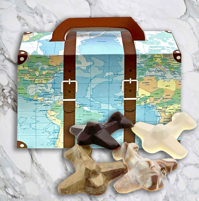 World Map Suitcase Truffles Box